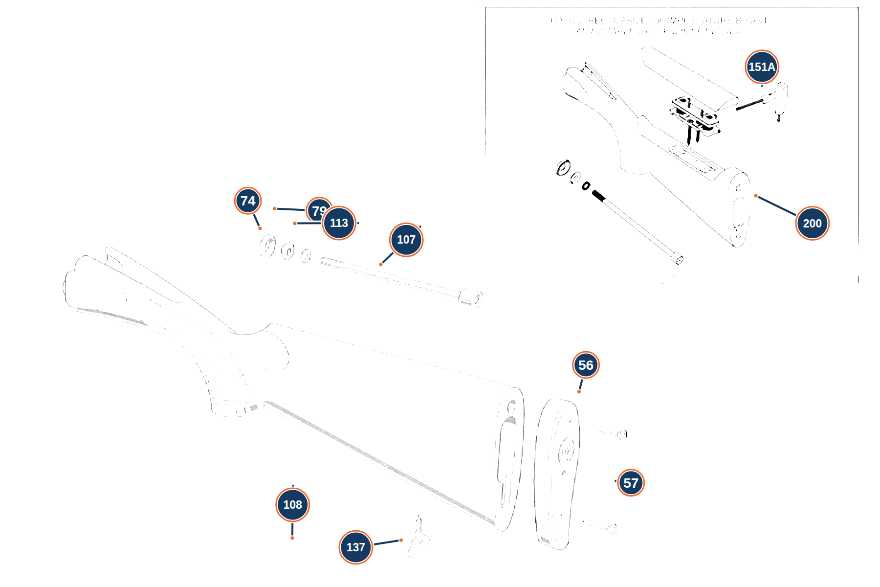 Official 687 Silver Pigeon III 12G Calcio exploded diagram