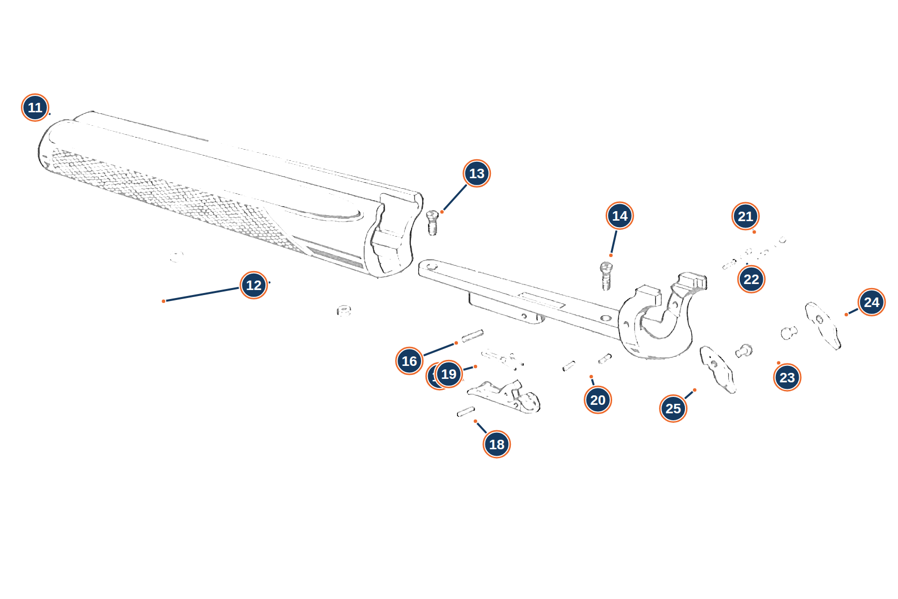 Official 687 Silver Pigeon III 12G Forend exploded diagram