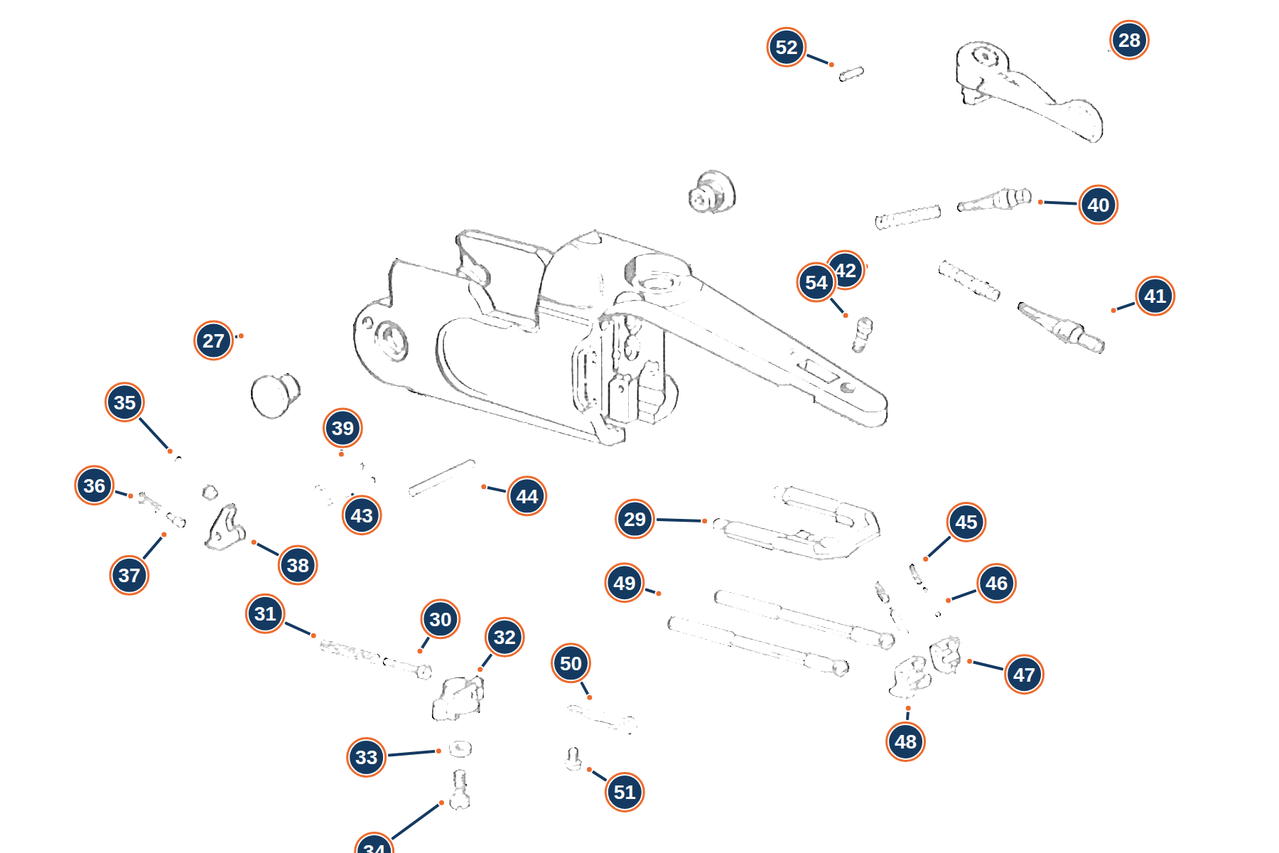 Official 687 Silver Pigeon III 12G Receiver exploded diagram