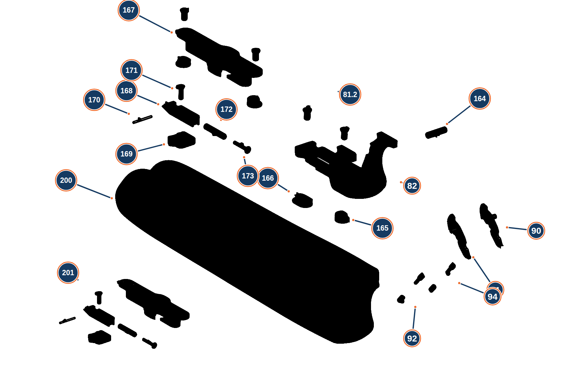 Official 694 Sporting 12G Forend exploded diagram
