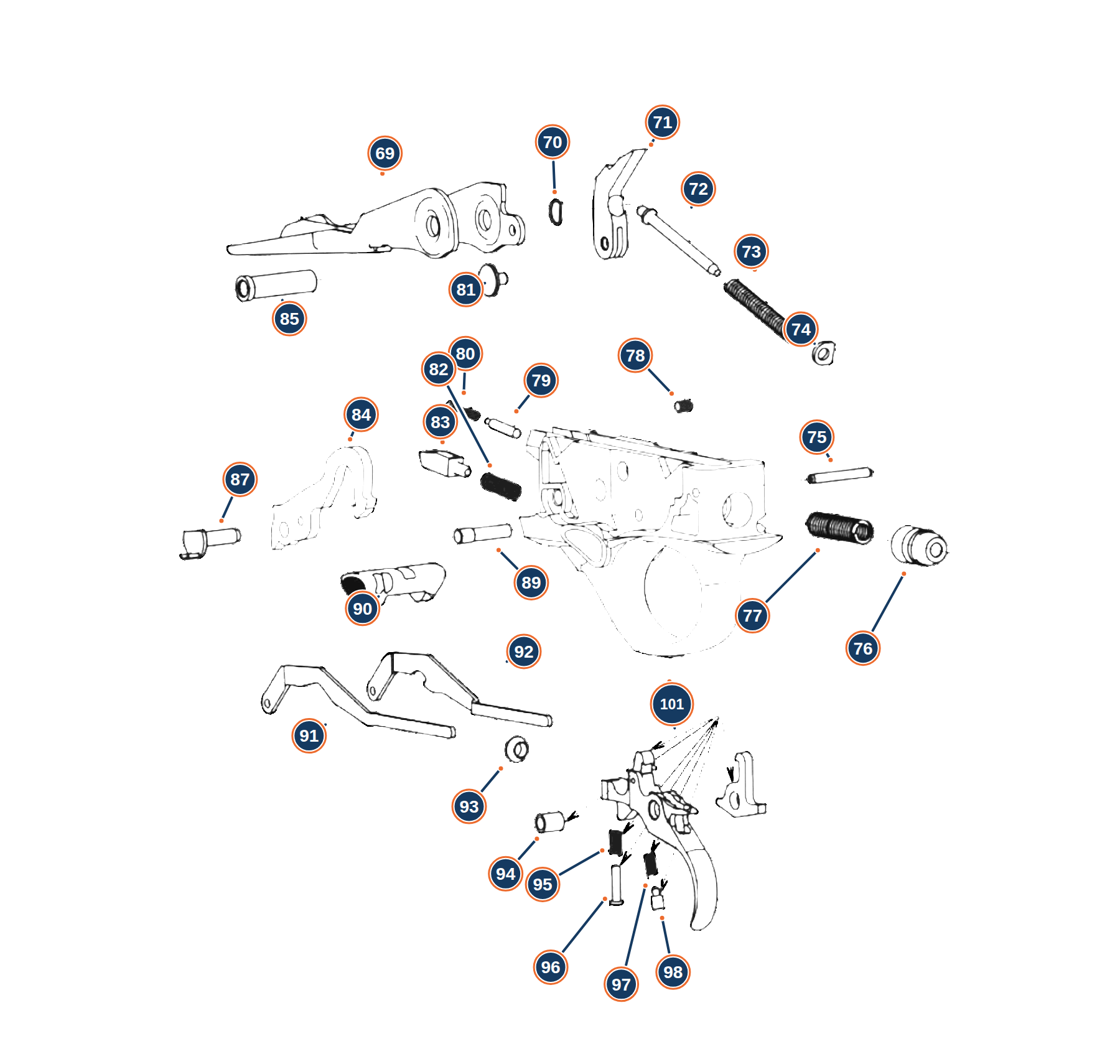 Official A400 Xplor Action 12G Trigger Group exploded diagram