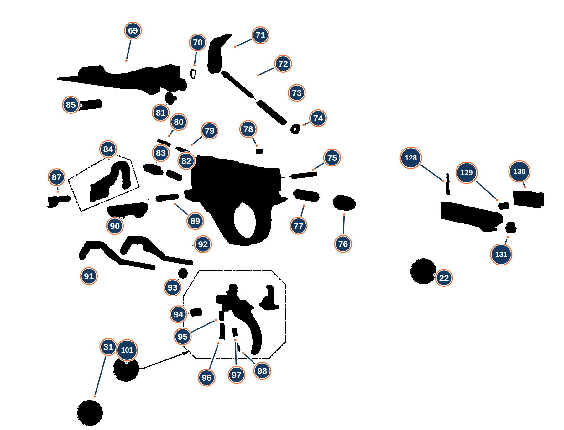 Official A400 Xtreme Plus 12G Sottoguardia exploded diagram