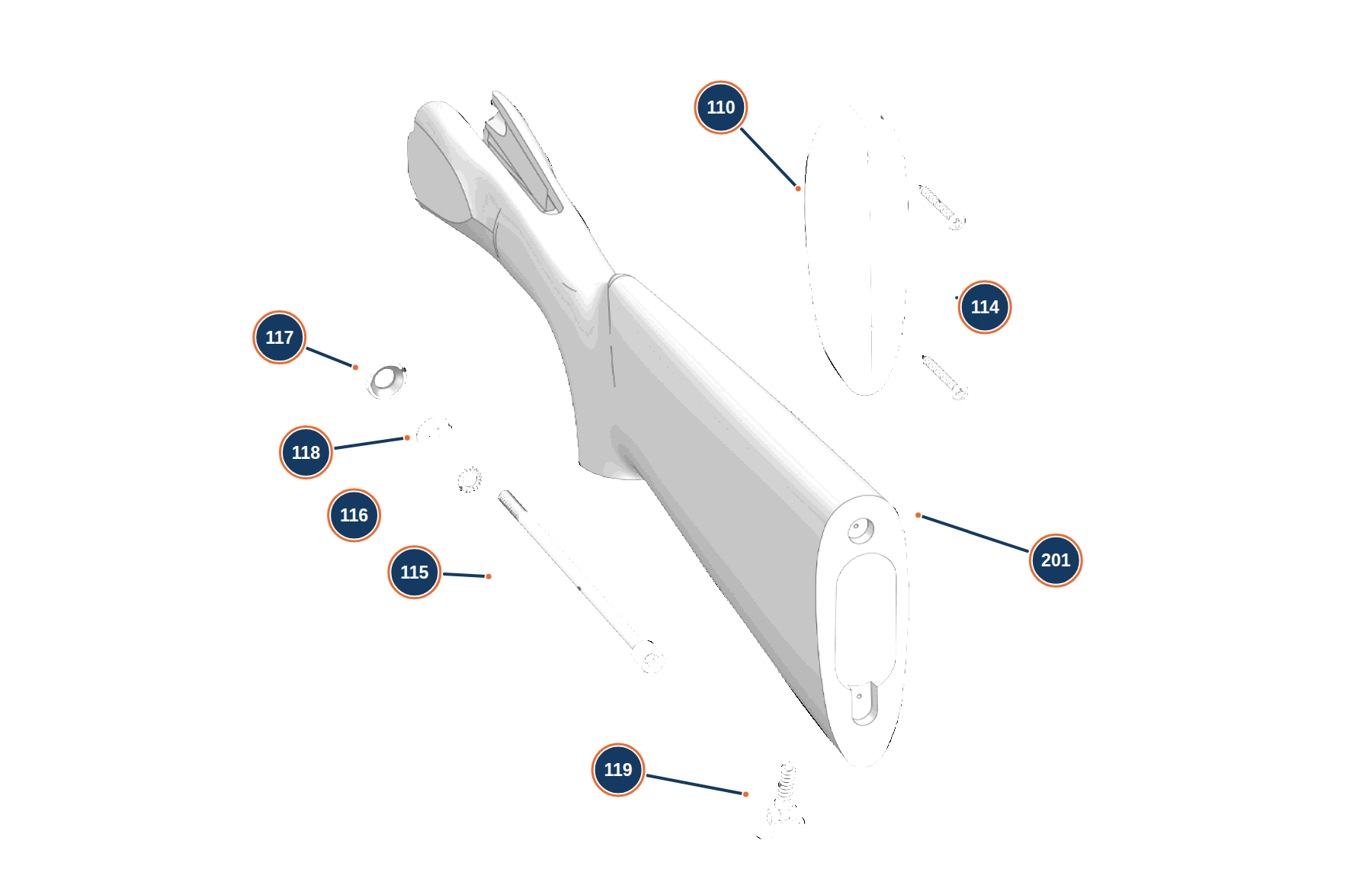 Official Ultraleggero 12G Calcio exploded diagram