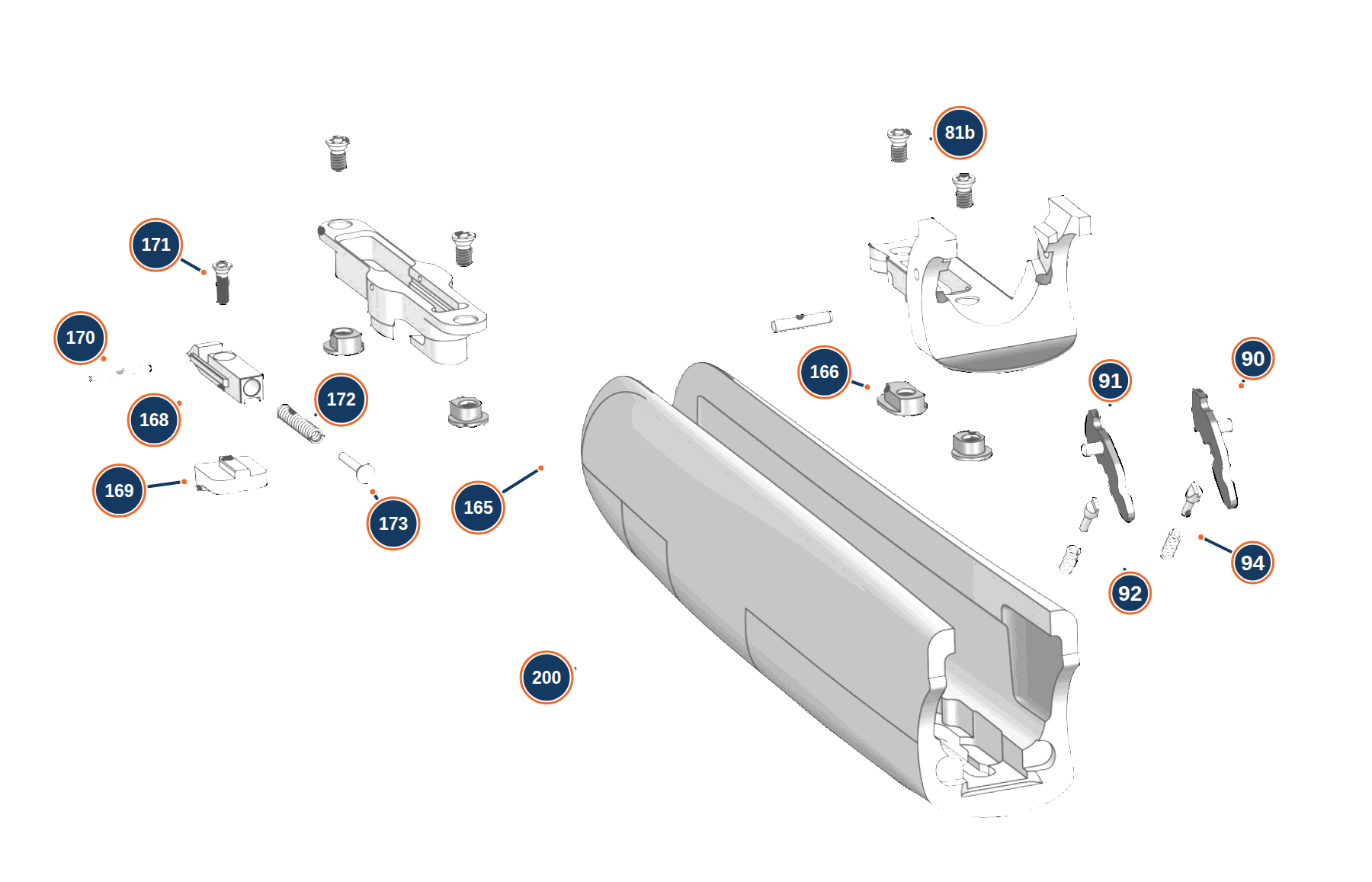 Official Ultraleggero 12G Forend exploded diagram