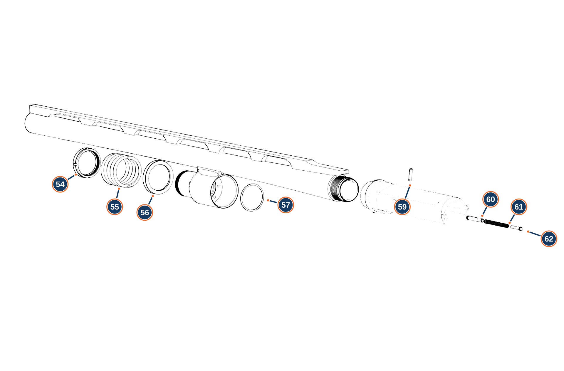 Official Beretta 1301 Comp Barrel exploded diagram