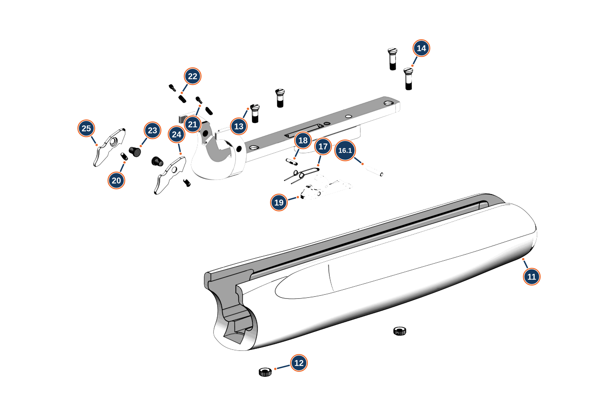 Beretta 686 Silver Pigeon I Sport MY24 12G Forend reference diagram