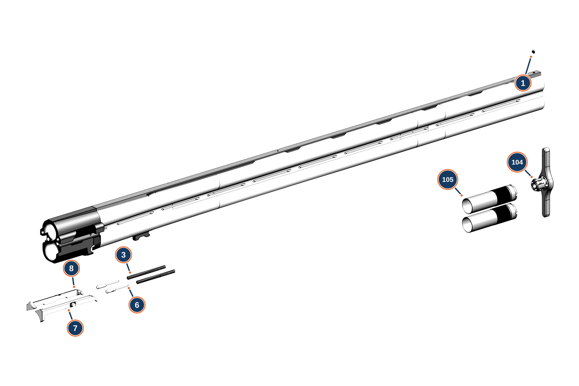 Beretta 686 Silver Pigeon I Sport MY24 12G Barrel reference diagram