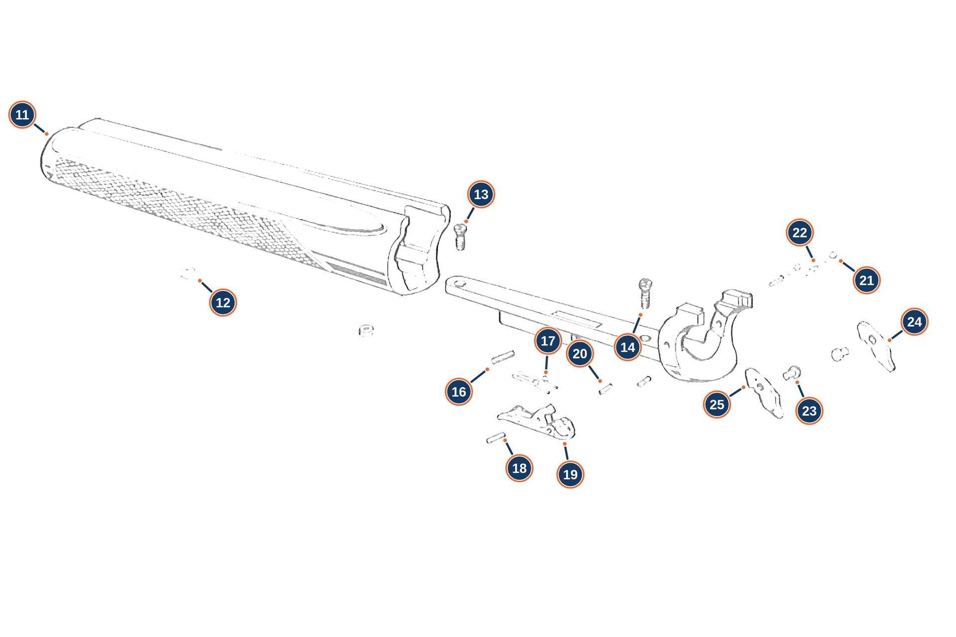 Official 687 Silver Pigeon III 12G Forend exploded diagram