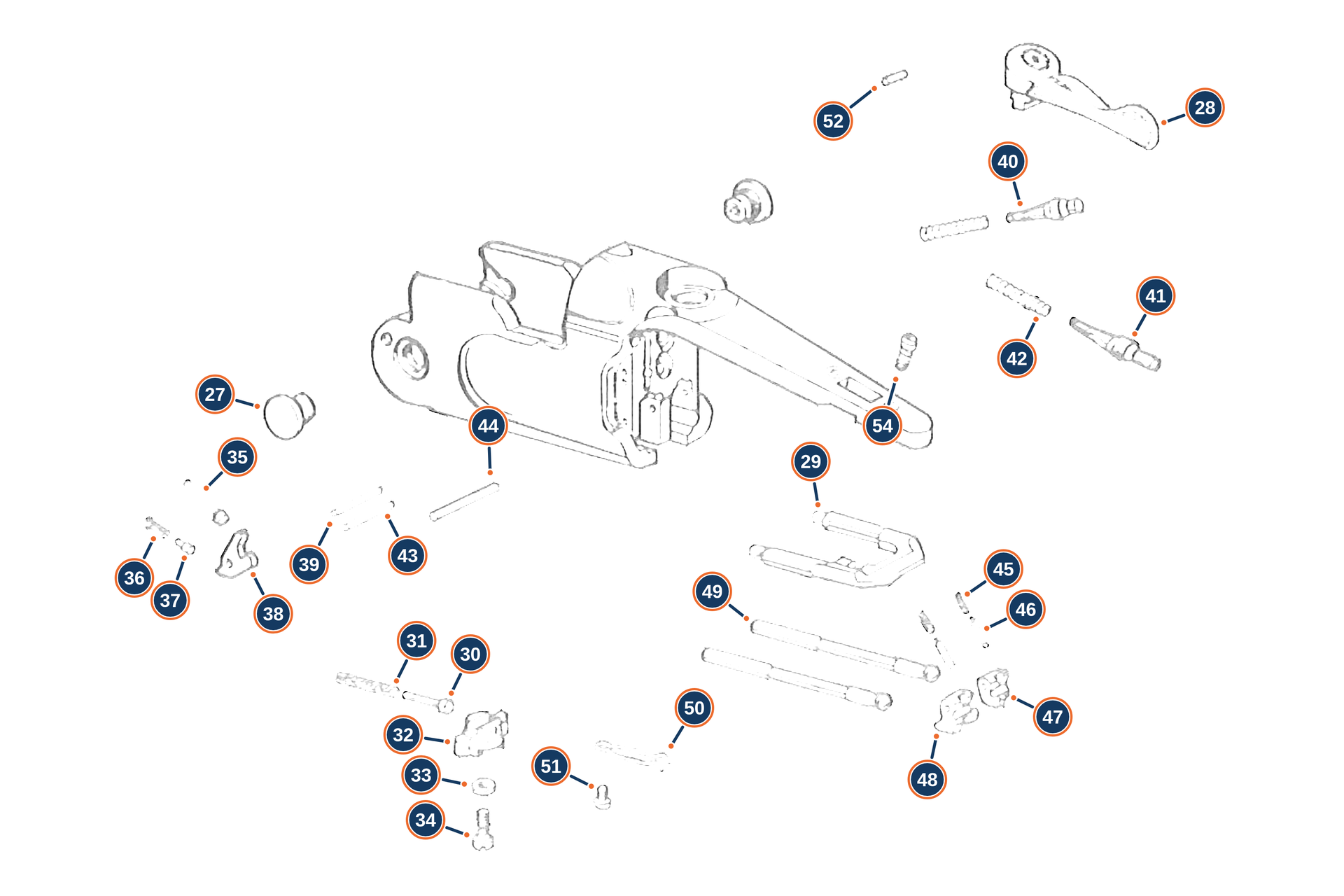 Official 687 Silver Pigeon III 12G Receiver exploded diagram