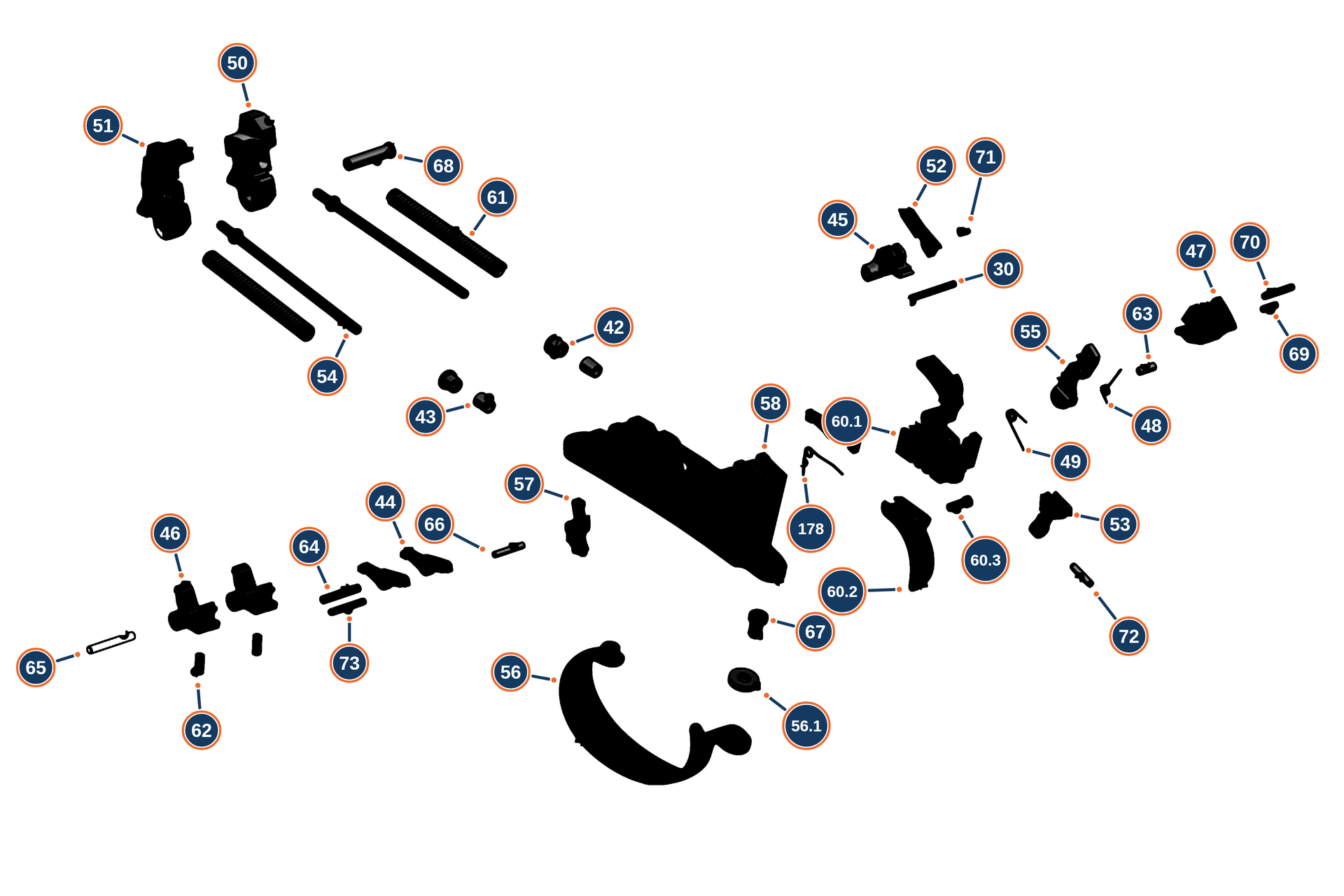 Official 694 Sporting 12G Trigger Group exploded diagram