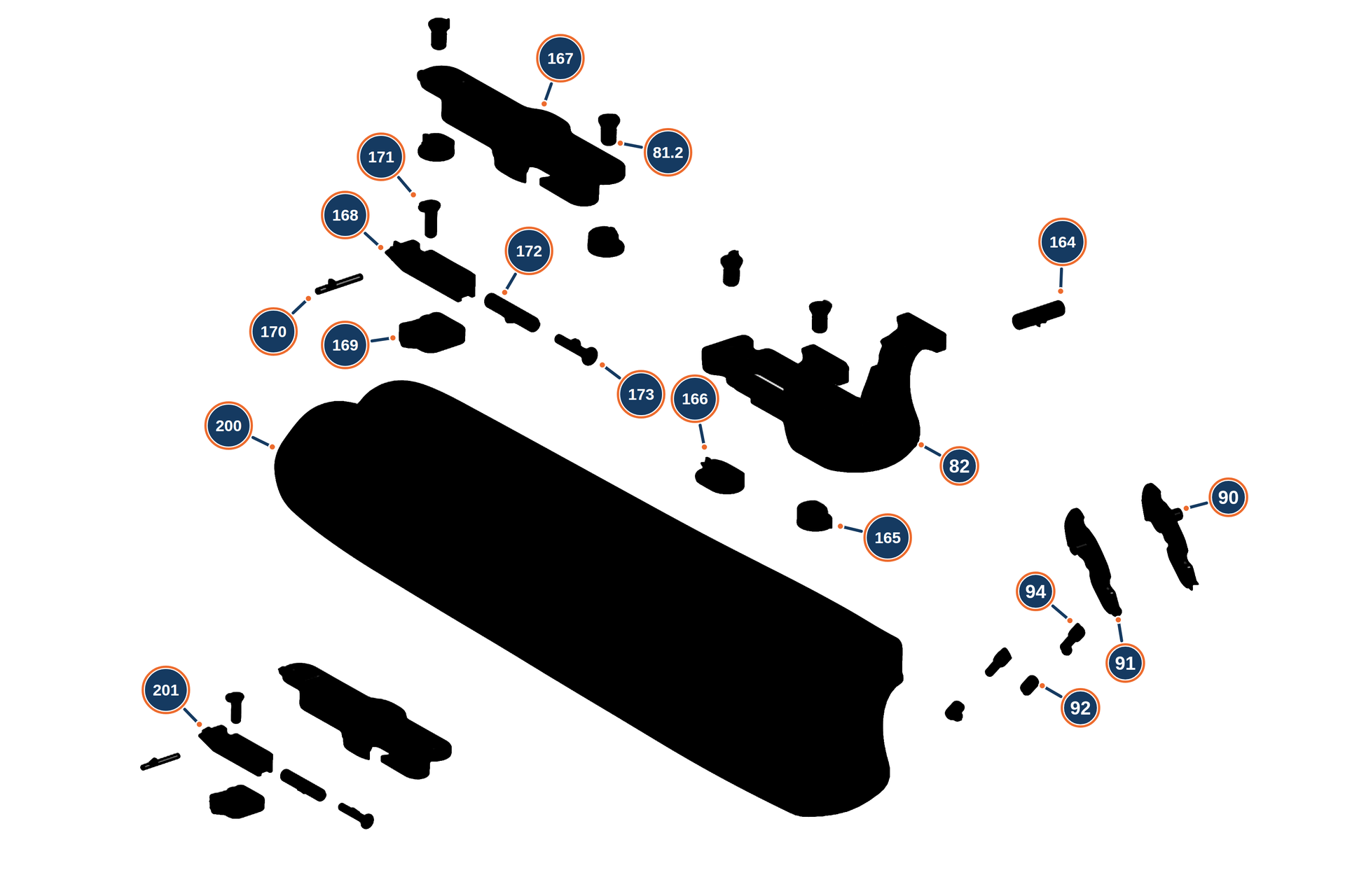 Official 694 Sporting 12G Forend exploded diagram