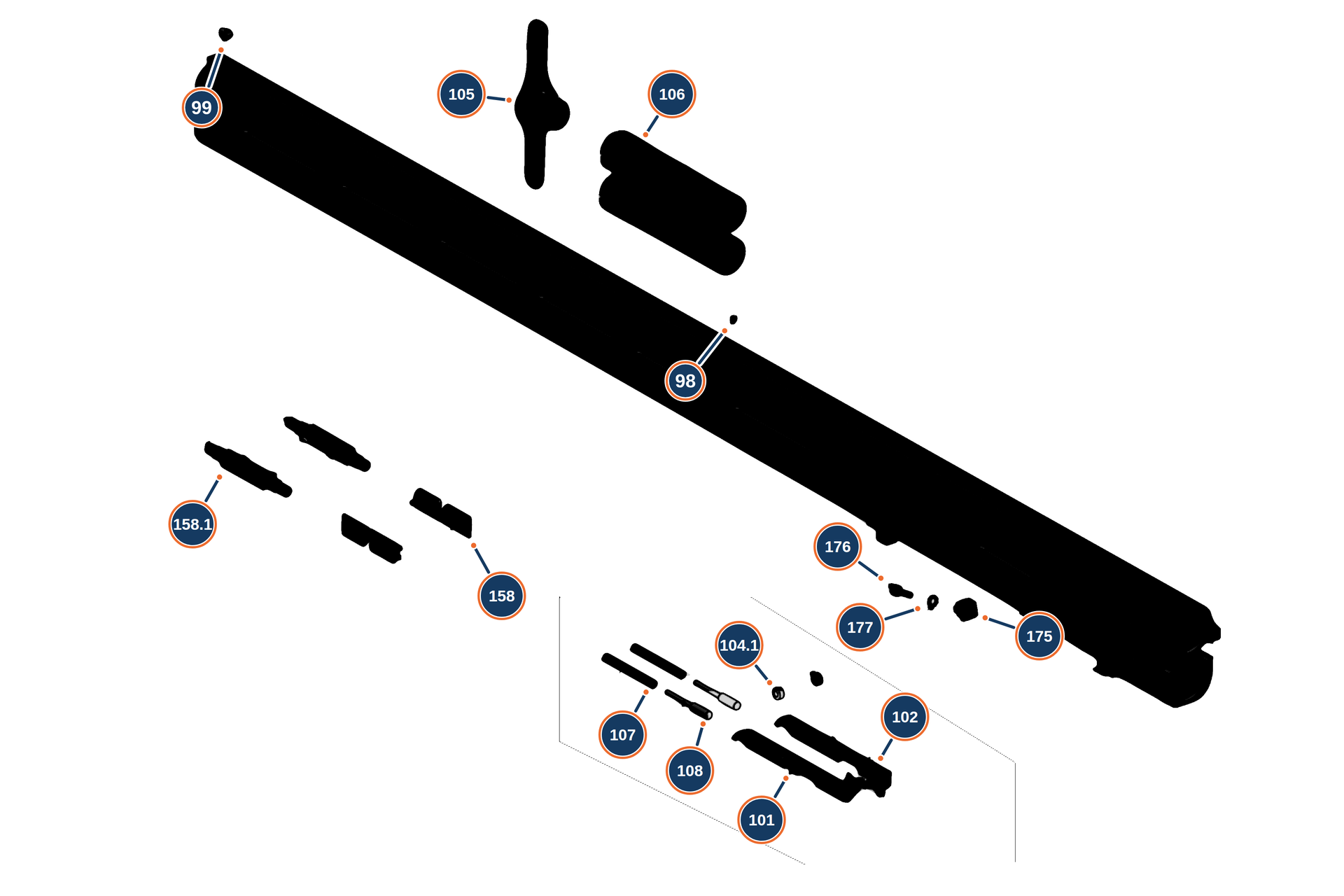 Official 694 Sporting 12G Barrel exploded diagram