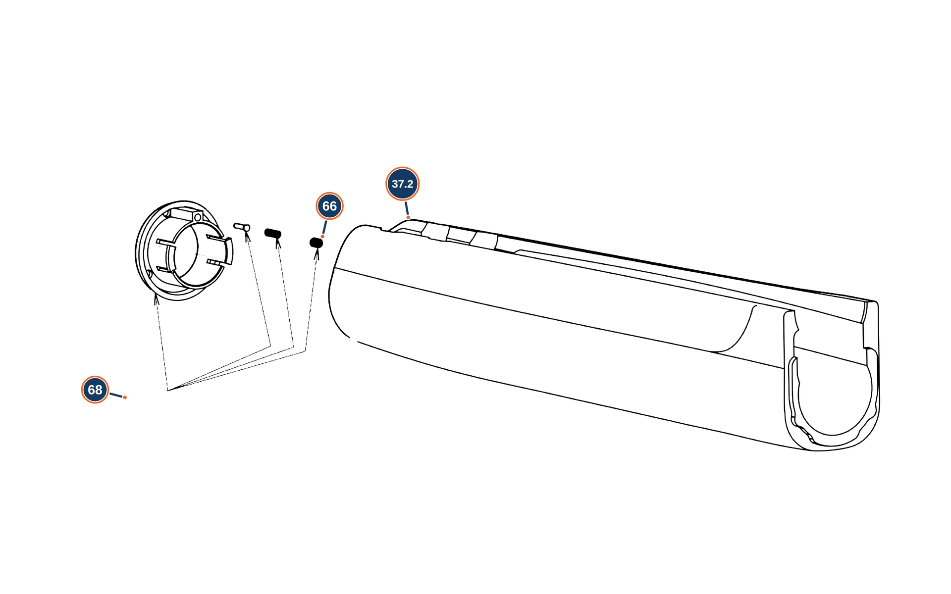 Official A300 Outlander Wood 12G Forend exploded diagram