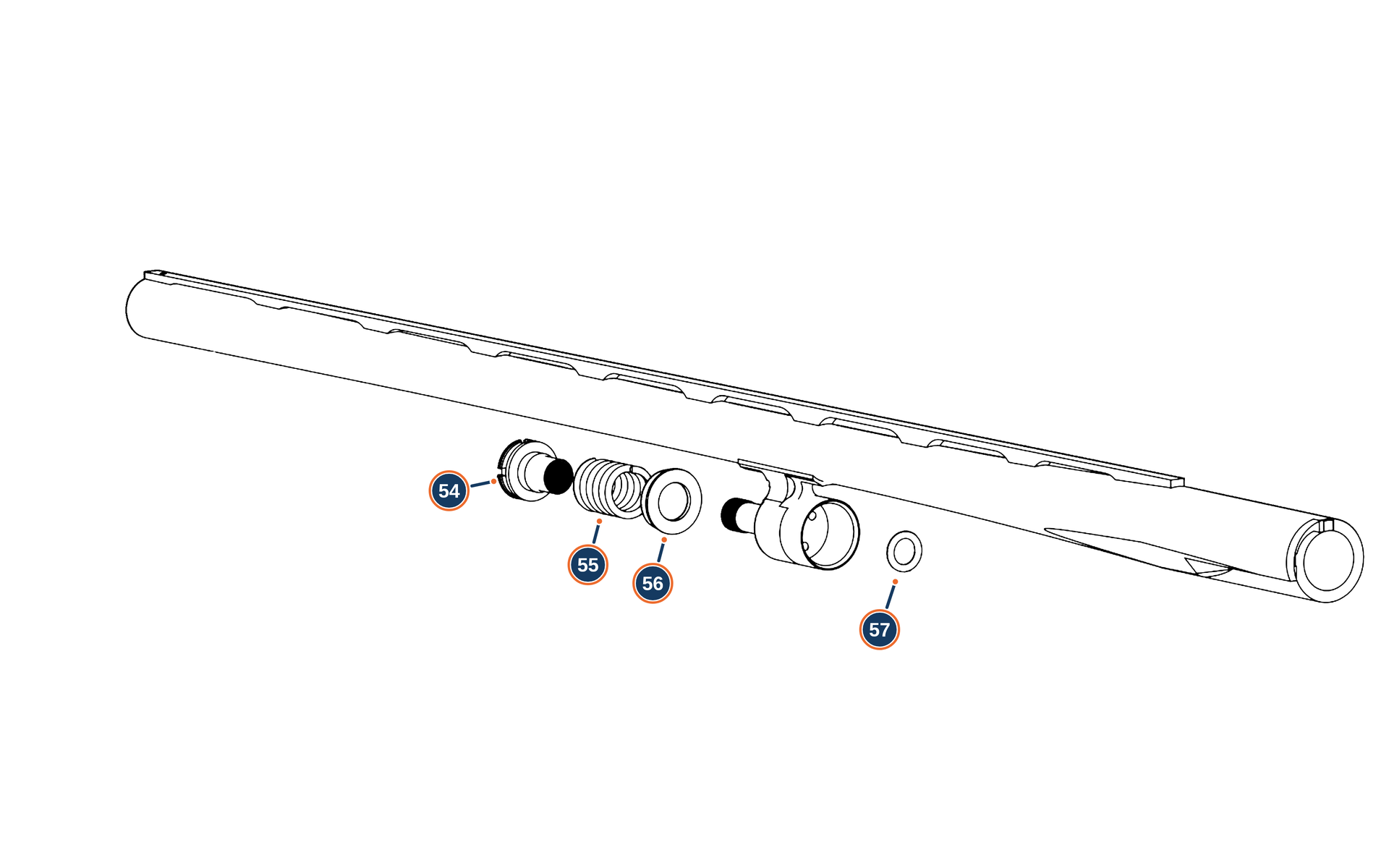 Official A300 Outlander Wood 12G Barrel exploded diagram
