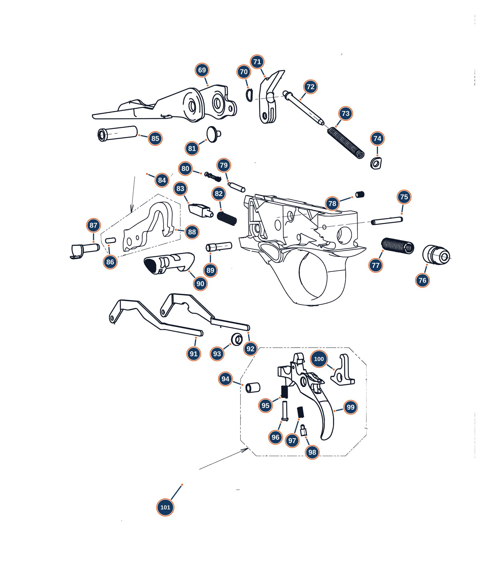 Official A400 Lite 12G Trigger Group exploded diagram