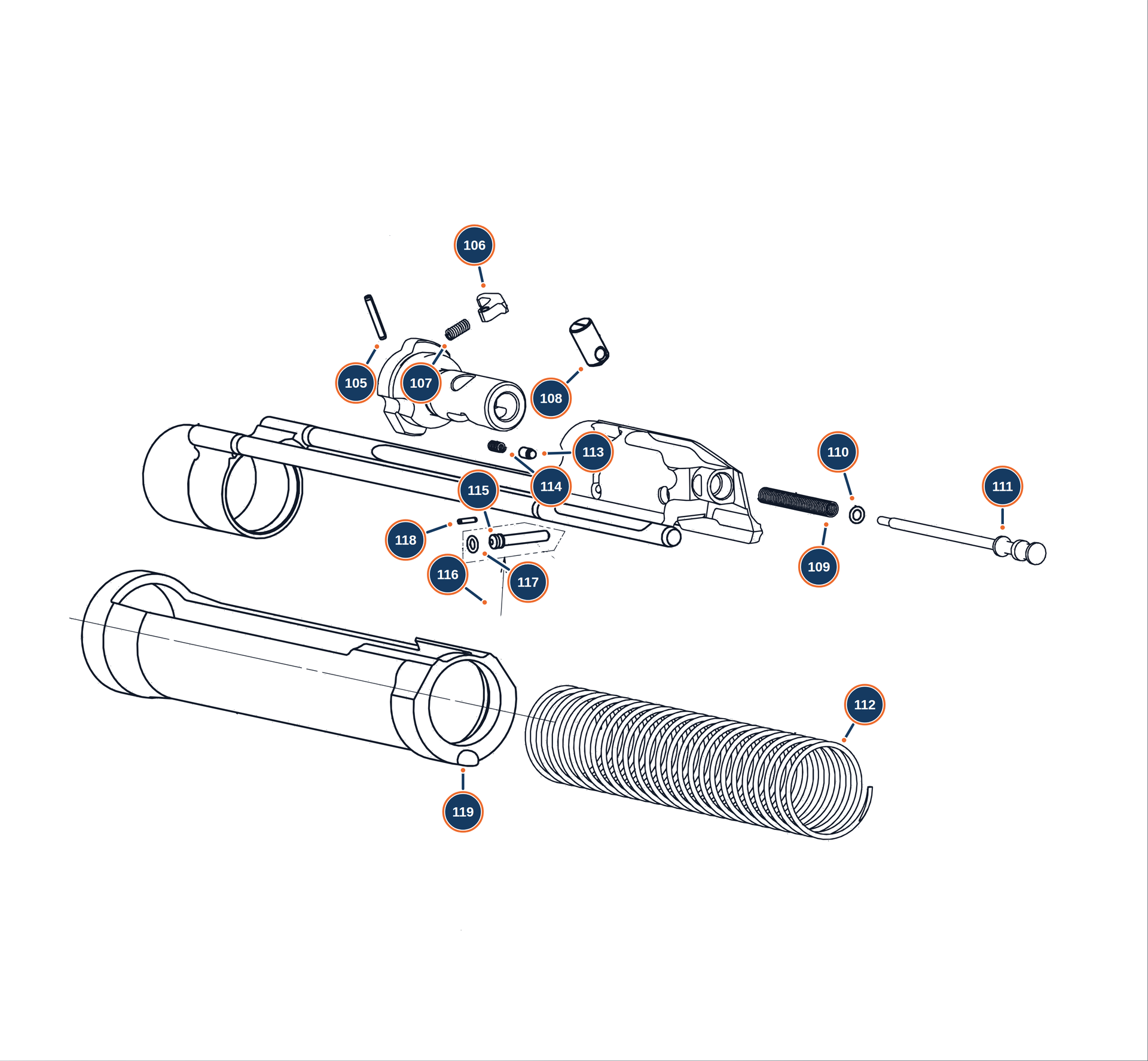 Official A400 Lite 12G Slide exploded diagram
