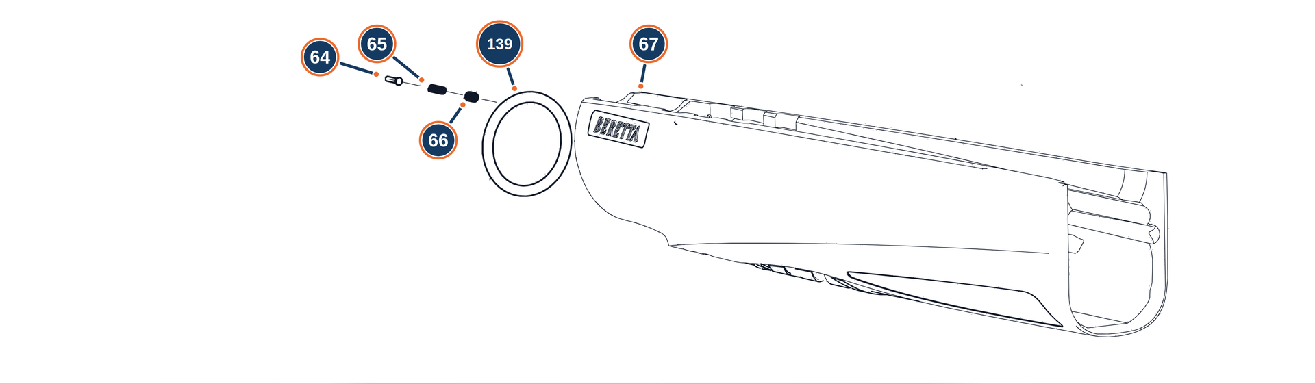 Official A400 Lite 12G Forend exploded diagram