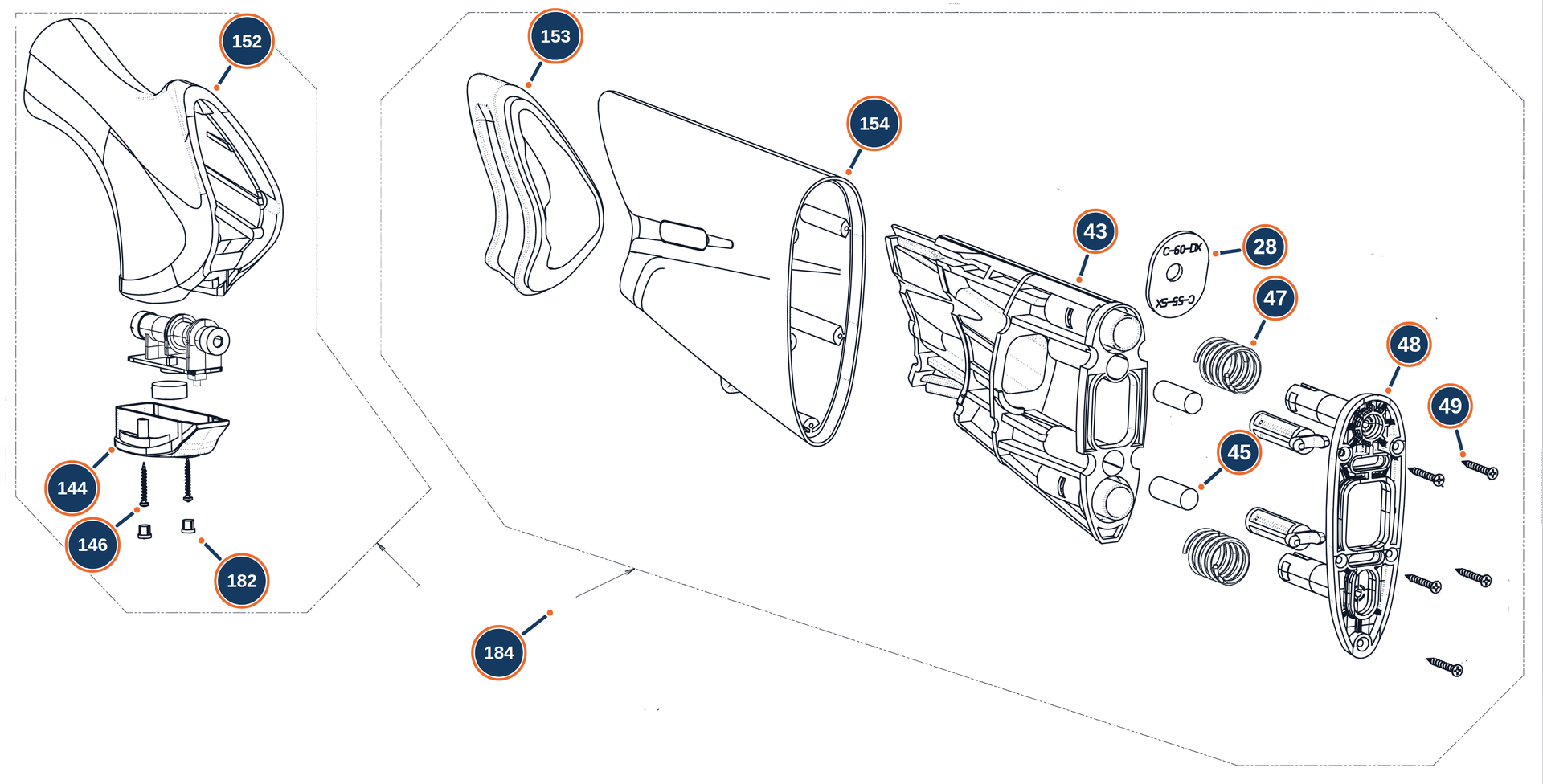 Official A400 Lite 12G Stock exploded diagram