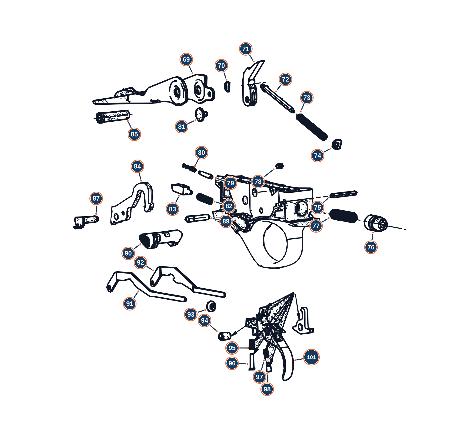 Official A400 Xplor Action 12G Trigger Group exploded diagram