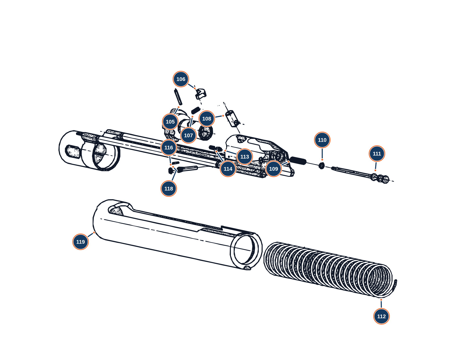 Official A400 Xplor Action 12G Slide exploded diagram