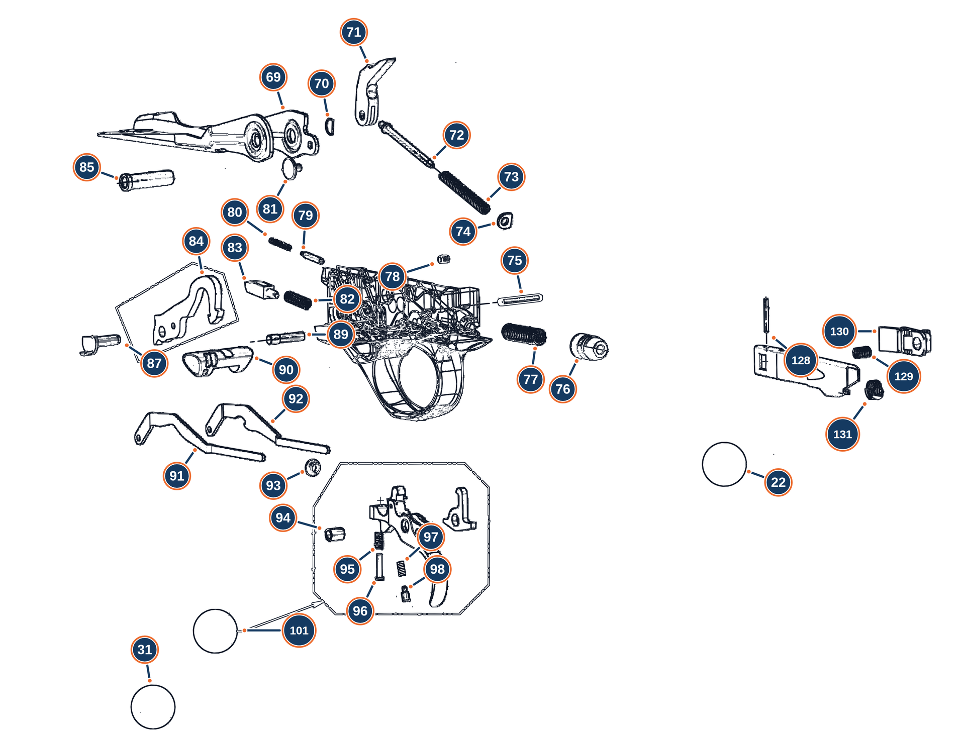 Official A400 Xtreme Plus 12G Sottoguardia exploded diagram