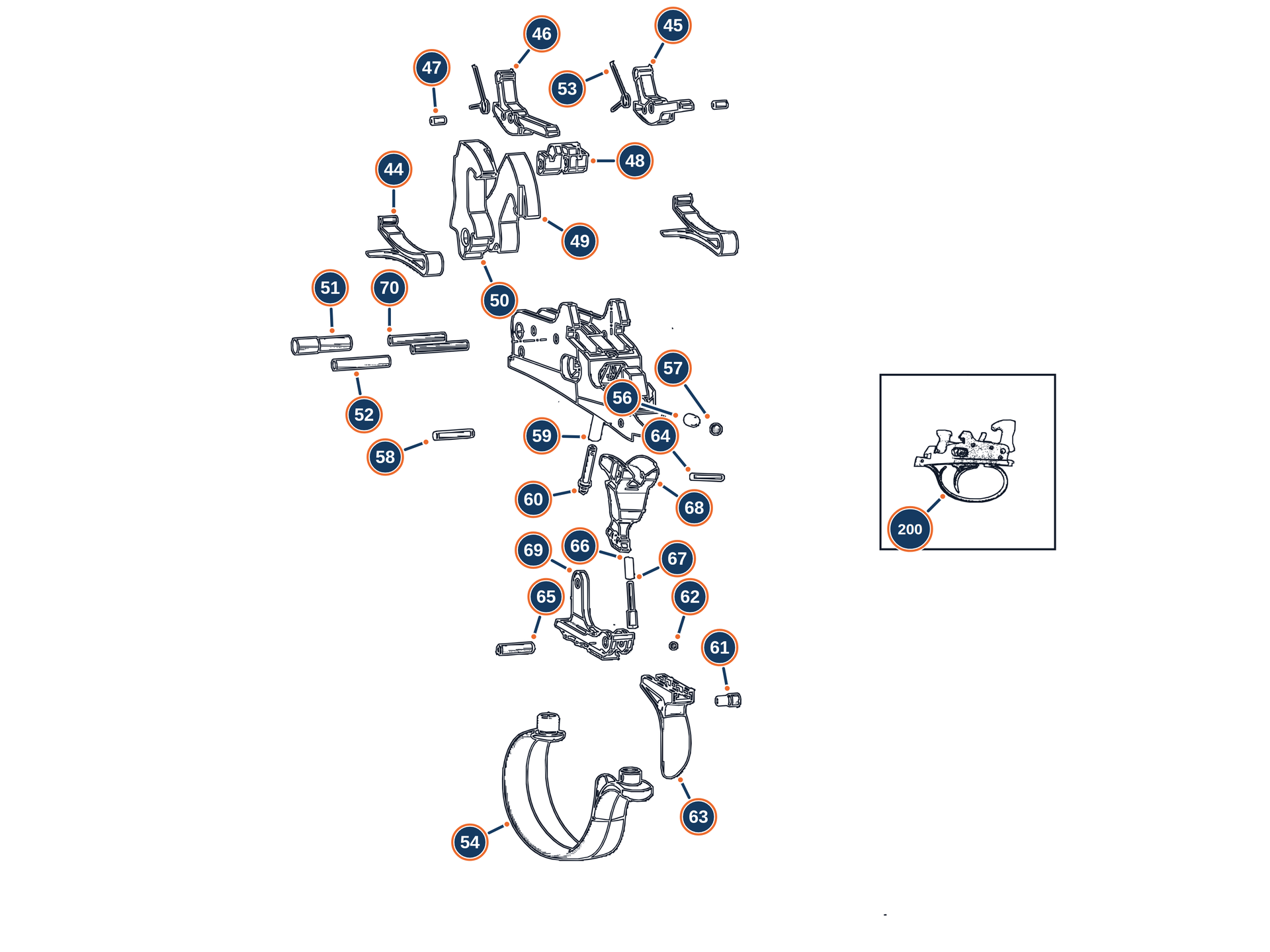 Official DT11 Sporting 12G Gruppo_Scatto exploded diagram