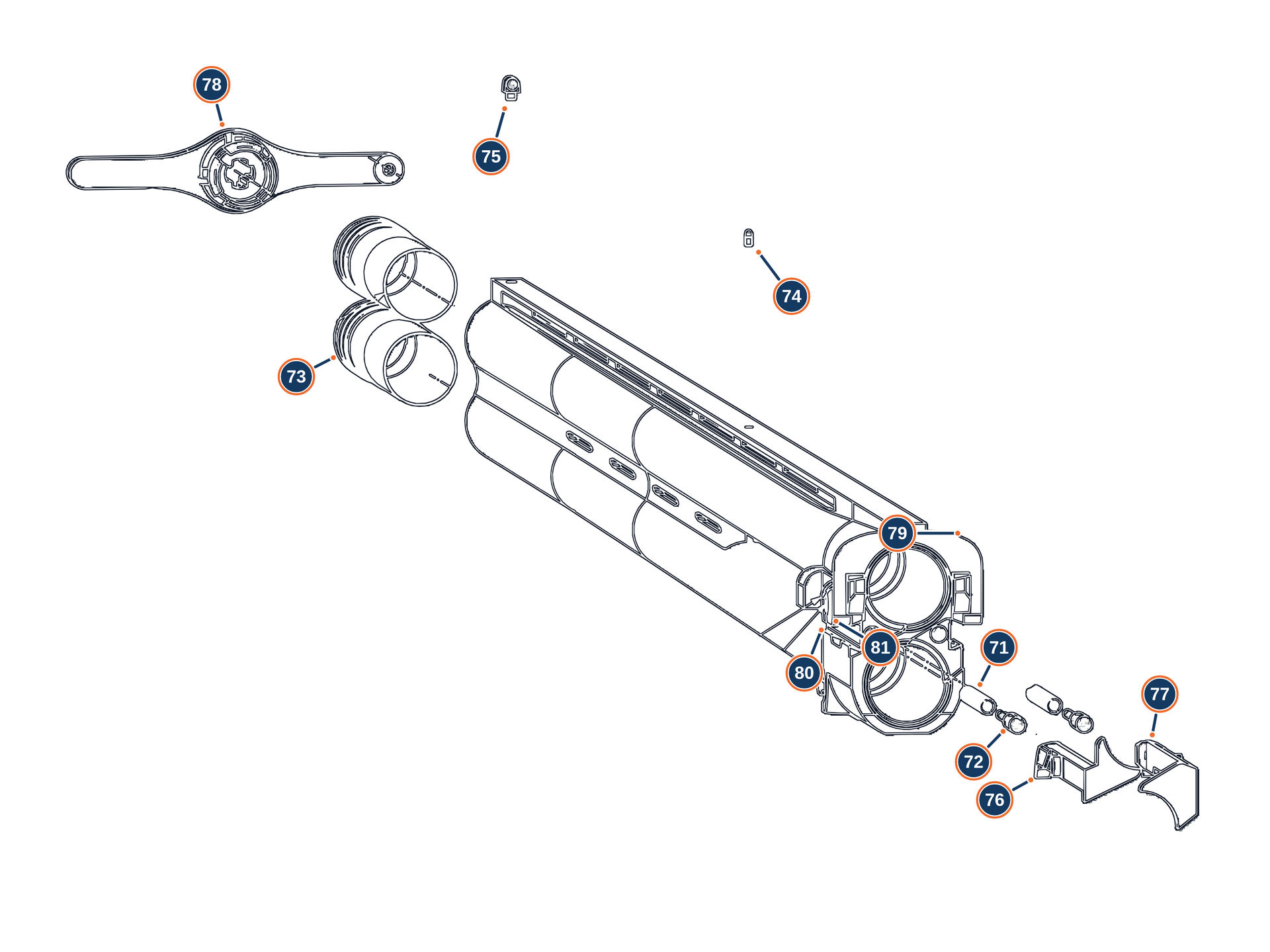 Official DT11 Sporting 12G Canna exploded diagram