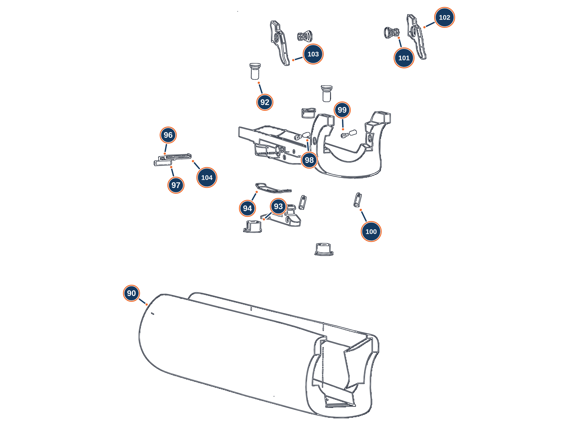 Official DT11 Sporting 12G Gruppo_Asta-Croce exploded diagram