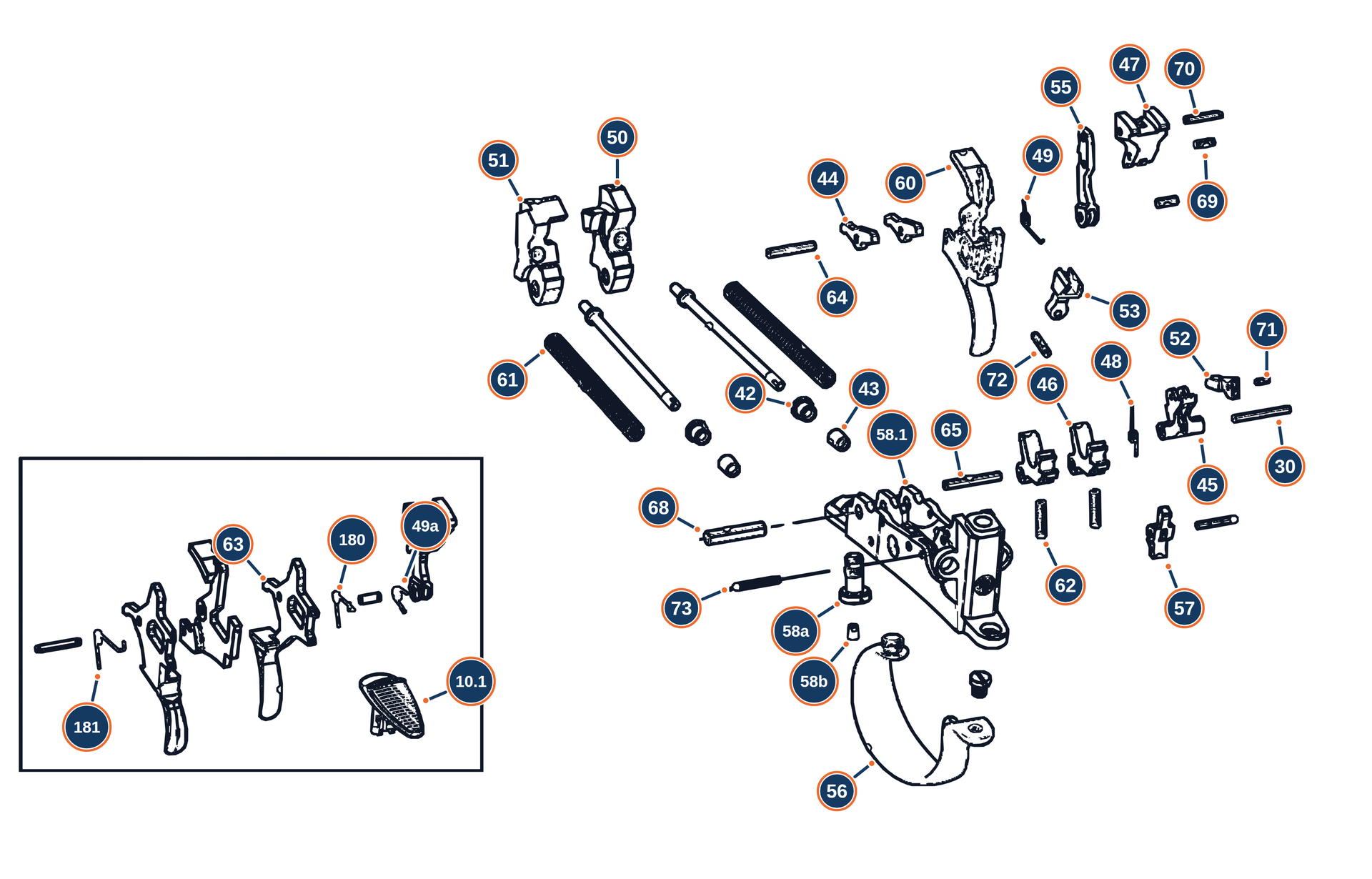 Official Ultraleggero 12G Trigger Group exploded diagram