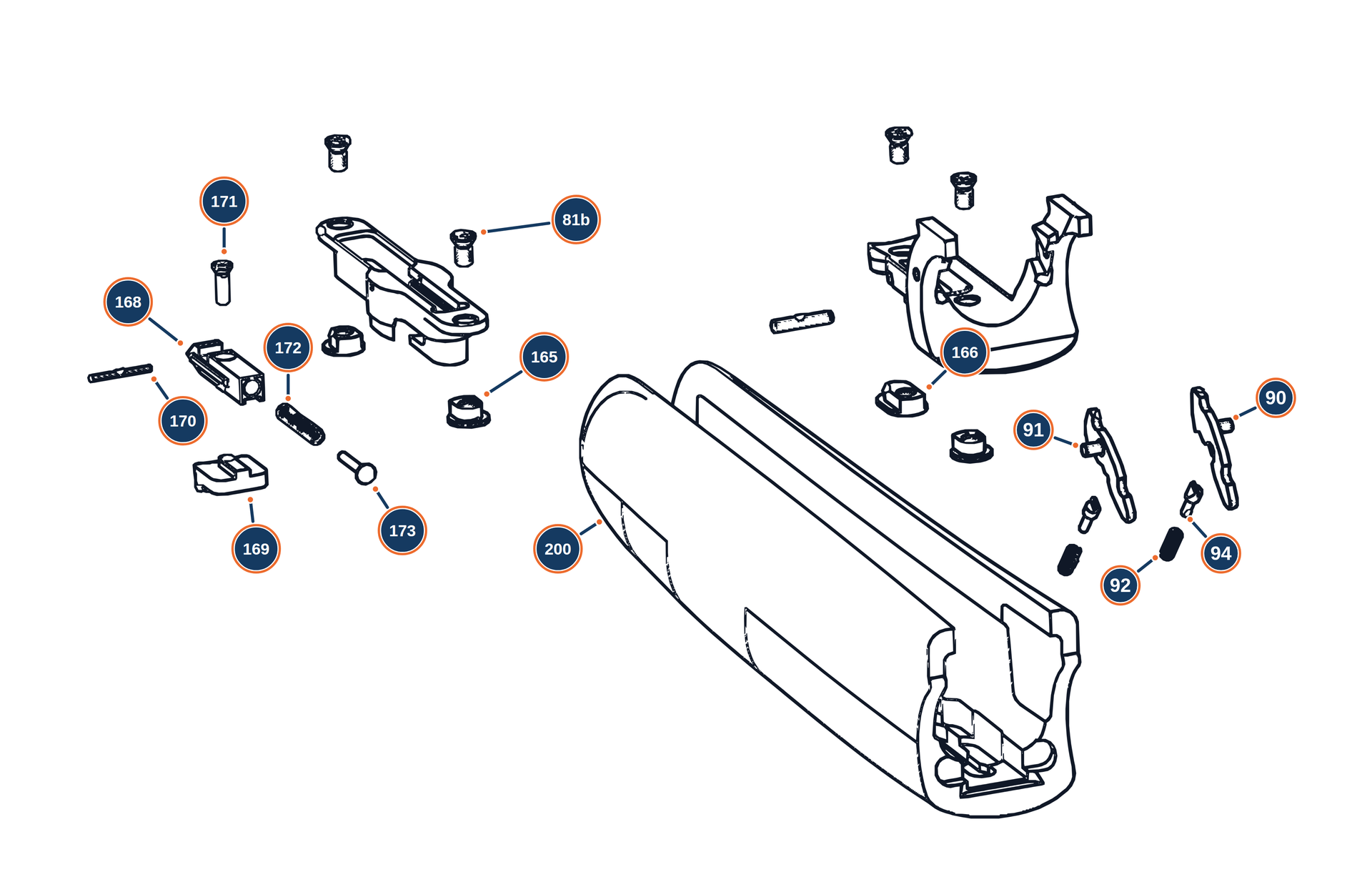 Official Ultraleggero 12G Forend exploded diagram