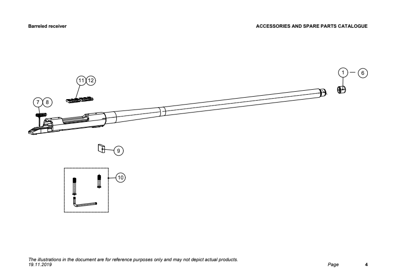 Sako A7 Barreled receiver exploded parts diagram
