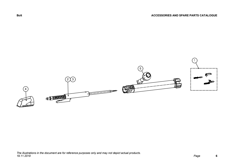 Sako A7 Bolt exploded parts diagram