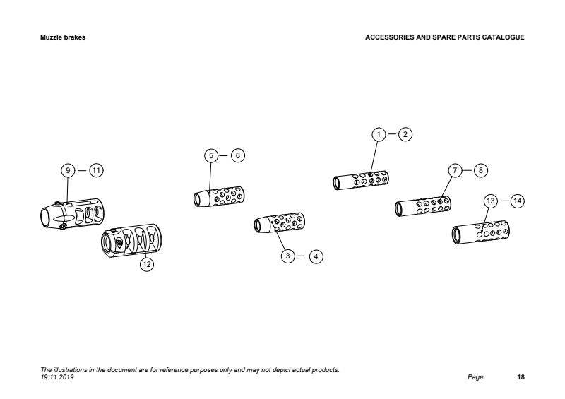 Sako A7 Muzzle brakes exploded parts diagram