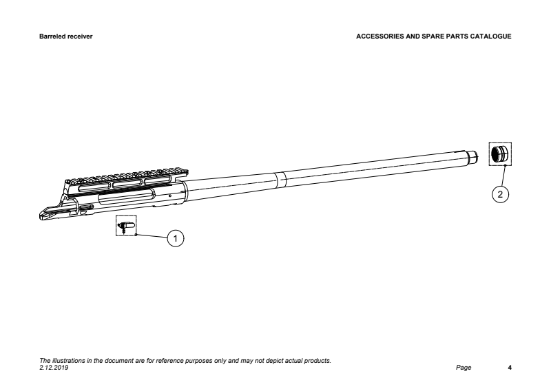 Sako TRG 22 / 42 A1 Barreled receiver exploded parts diagram