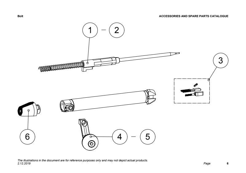 Sako TRG 22 / 42 A1 Bolt exploded parts diagram