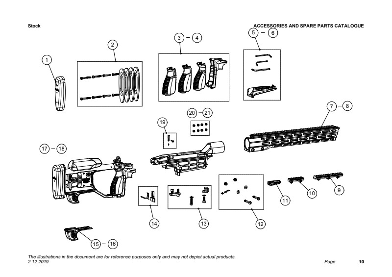 Sako TRG 22 / 42 A1 Stock exploded parts diagram