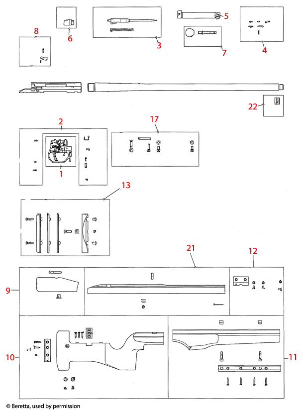 Sako TRG 22 / 42 Exploded diagram exploded parts diagram