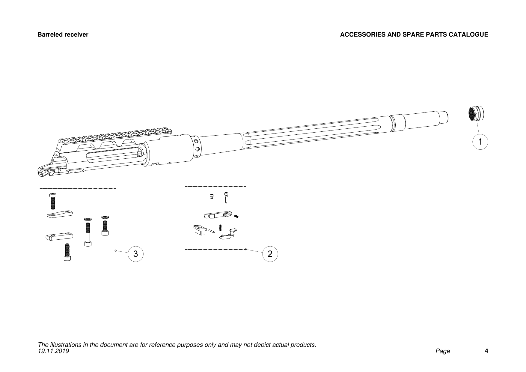 Sako TRG M10 Barreled receiver exploded parts diagram