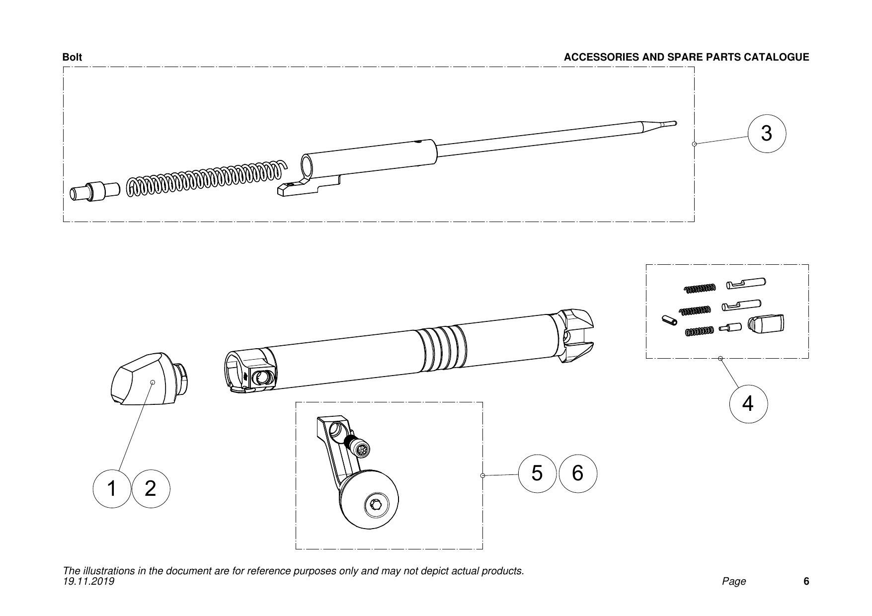 Sako TRG M10 Bolt exploded parts diagram