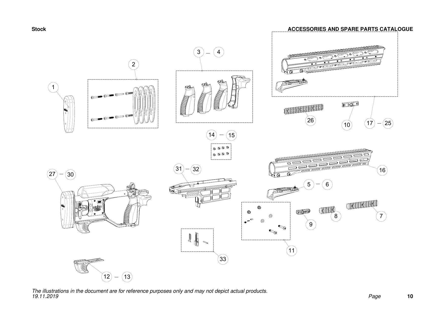 Sako TRG M10 Stock exploded parts diagram