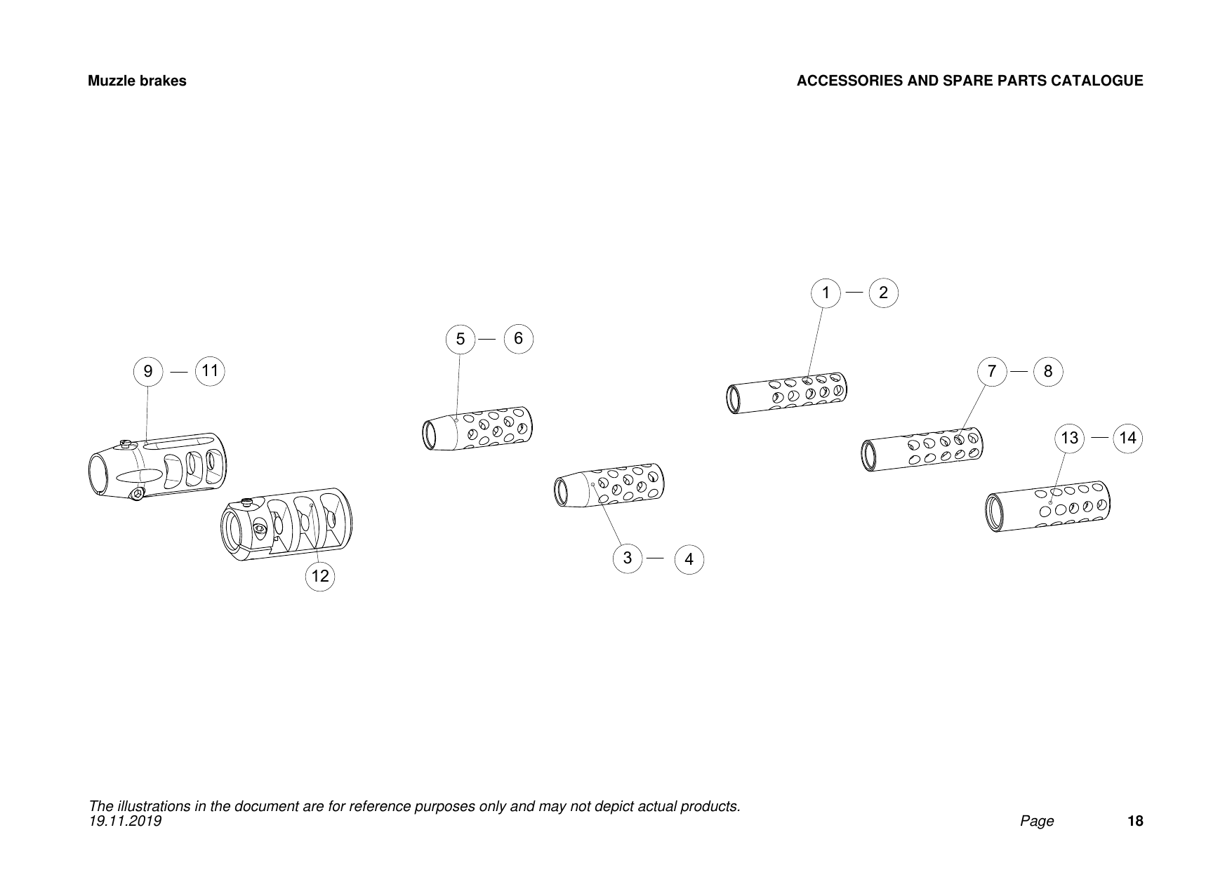 Sako TRG M10 Muzzle brakes exploded parts diagram