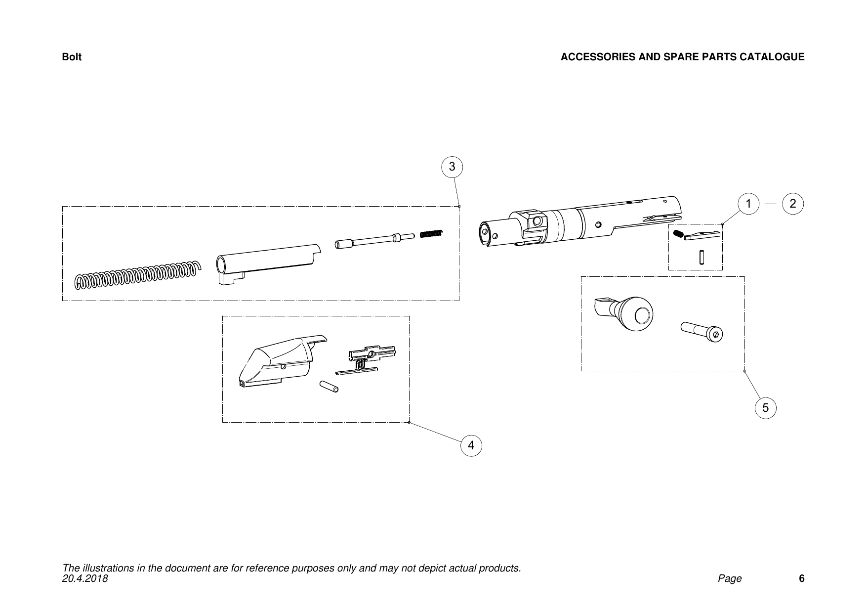 Tikka T1x Bolt exploded parts diagram
