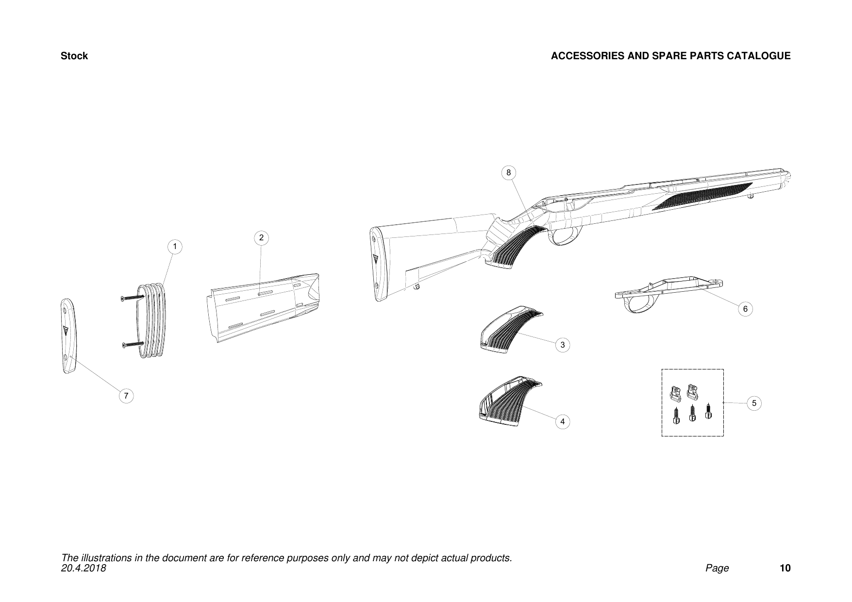 Tikka T1x Stock exploded parts diagram