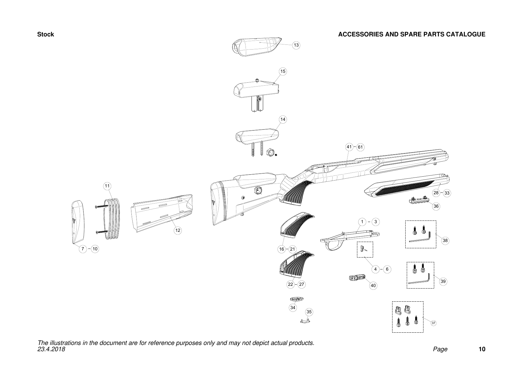 Tikka T3 / T3x Stock exploded parts diagram