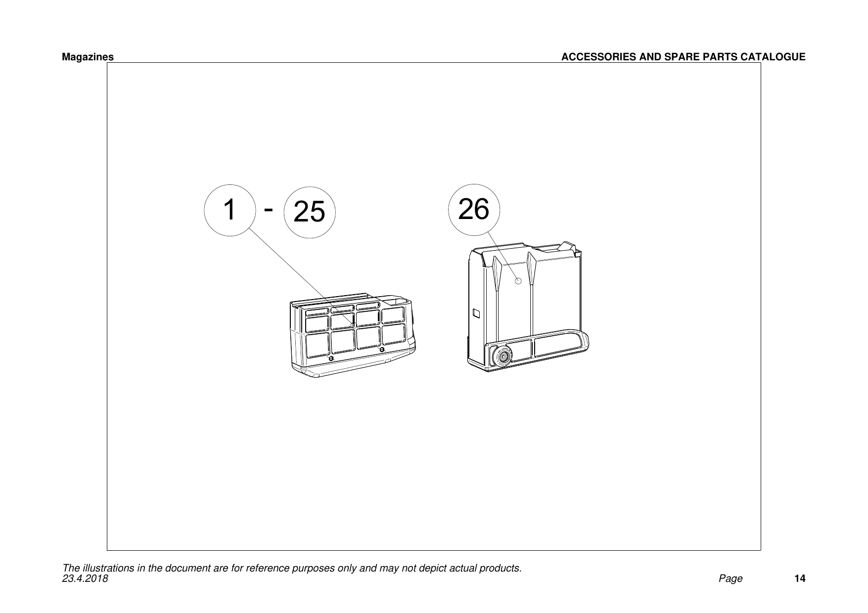 Tikka T3 / T3x Magazines exploded parts diagram
