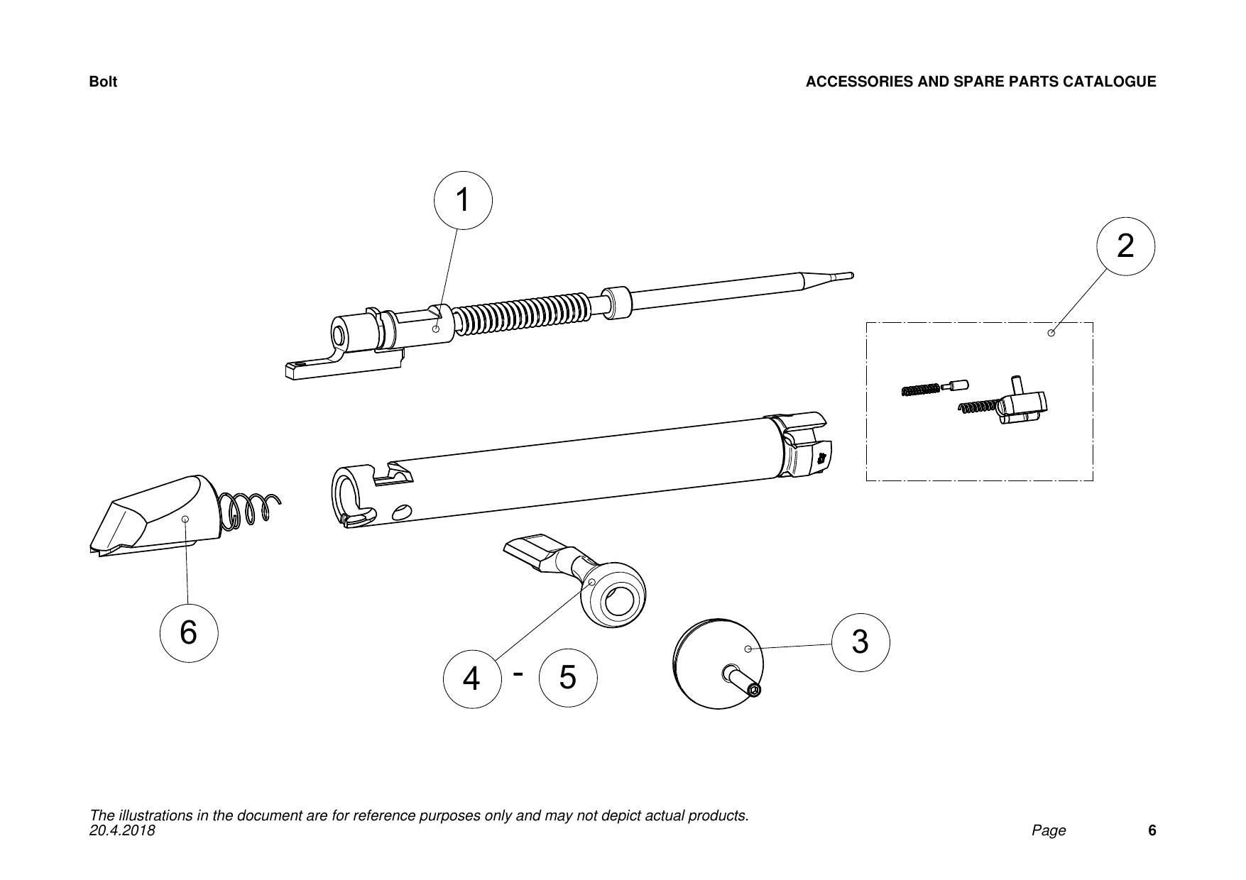 Tikka T3x TAC A1 Bolt exploded parts diagram