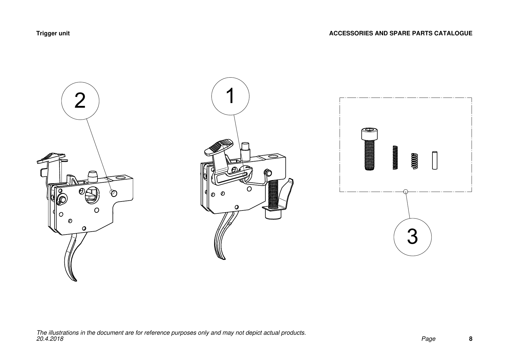 Tikka T3x TAC A1 Trigger unit exploded parts diagram