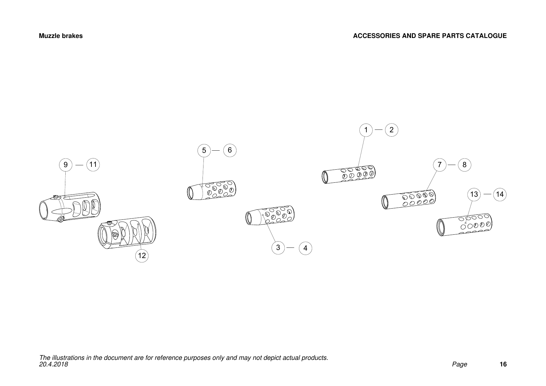 Tikka T3x TAC A1 Muzzle brakes exploded parts diagram