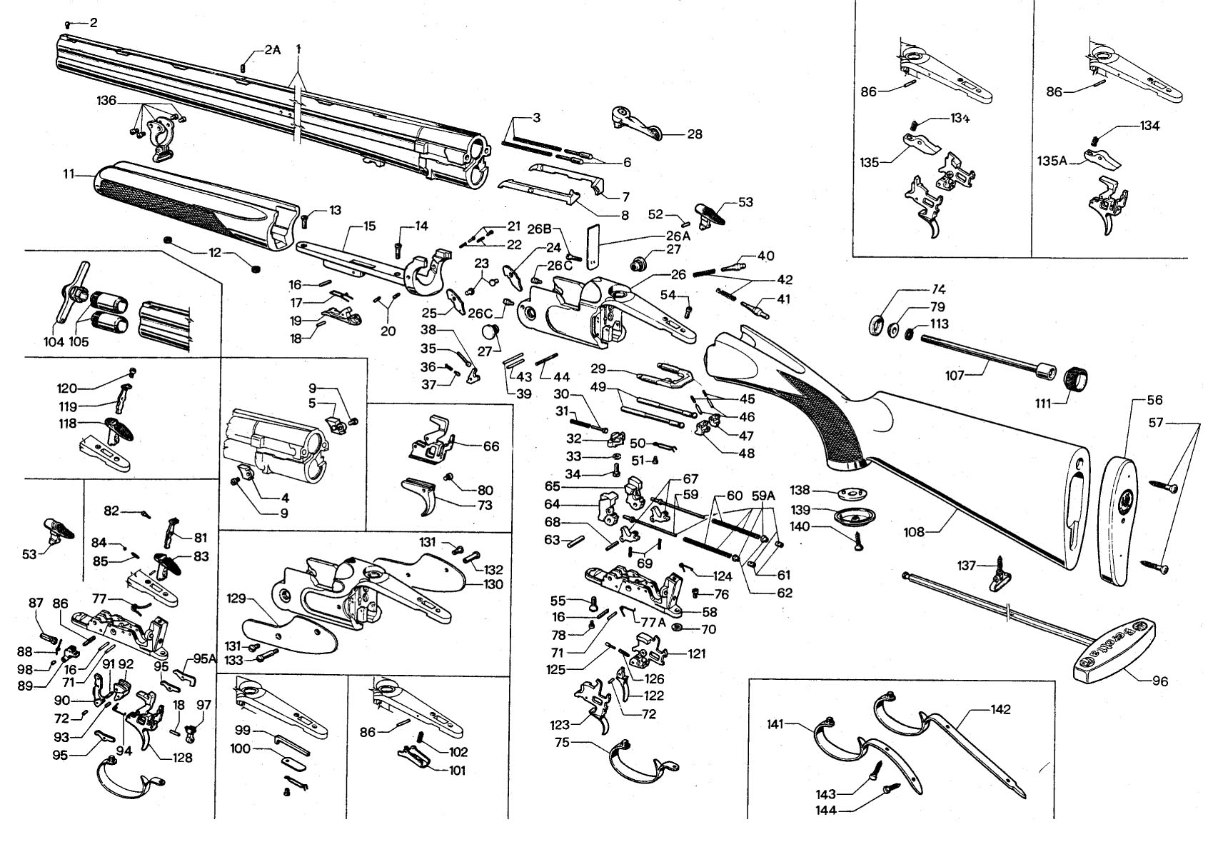 Beretta 687 EELL Diamond Pigeon Sporting 12G exploded parts diagram