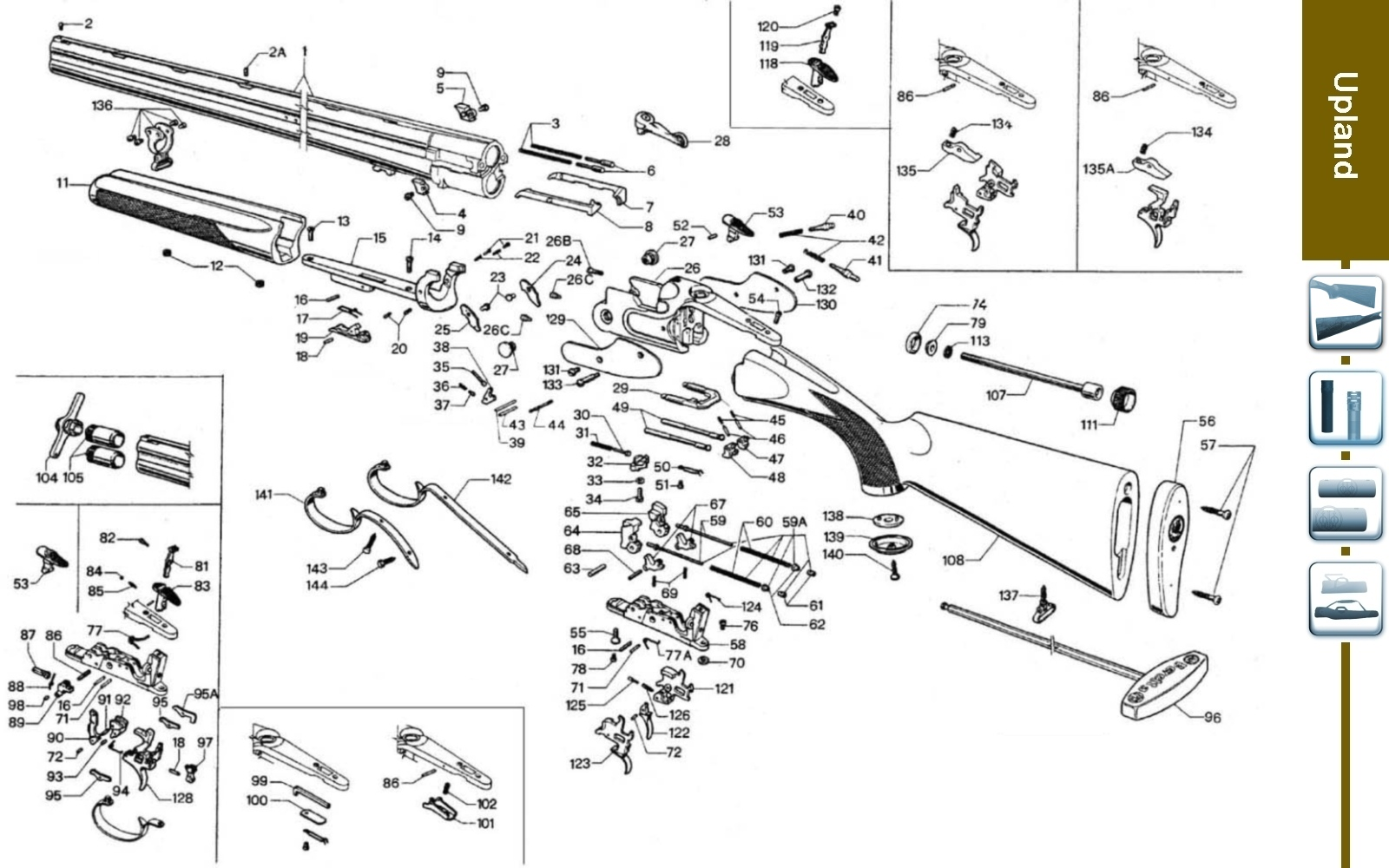 Beretta 687 EELL Diamond Pigeon .410 exploded parts diagram